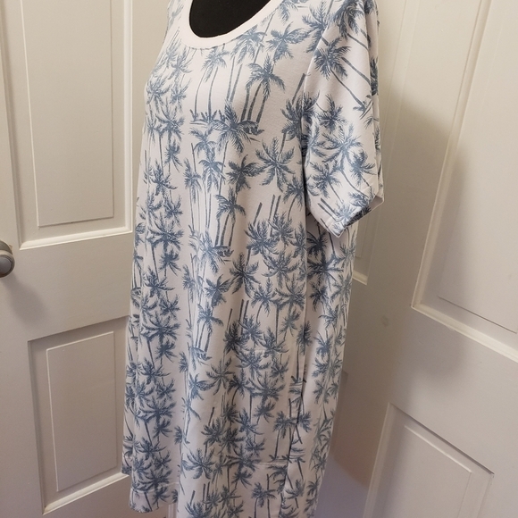 June & Delaneey Palm Tree Print Knit Casual Dress Size 1X - Picture 2 of 11